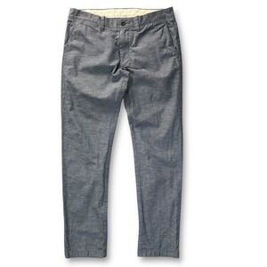 J Crew 484 Chino Pants Blue Chambray Flat Front Casual Mens 31x30